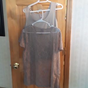 Chicos shell with lace overlay